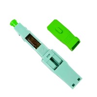 Conector rápido fibra óptica monomodo SC/APC, vista detalle