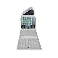 Caja distribución multi-operador fibra óptica con 48 conectores SC ( Vista frontal)