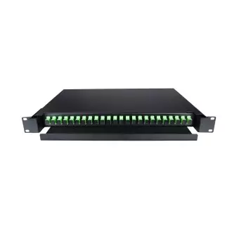 Bandeja fibra óptica extraíble 19" con 24 pigtail SC APC