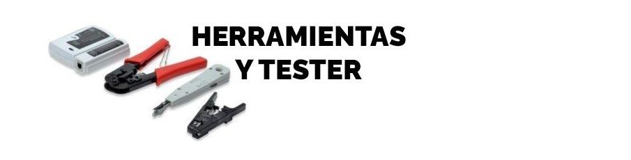 Herramientas y tester de cableado de red.